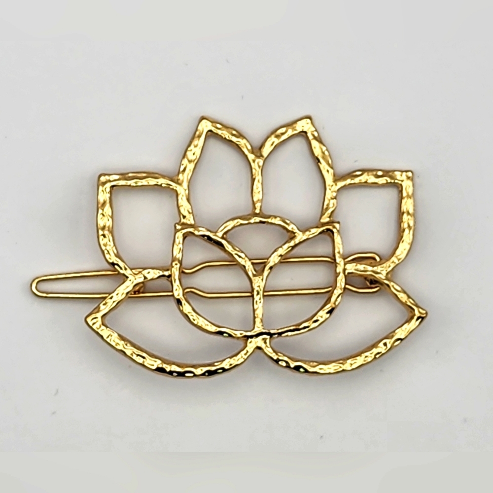 Gold Lucky Lotus hair clip barrette